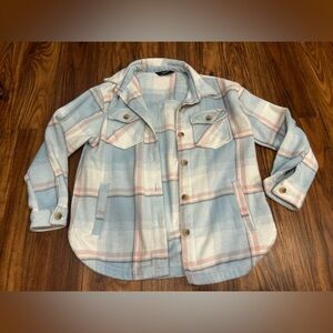 Plaid Shacket - Blue and Pink